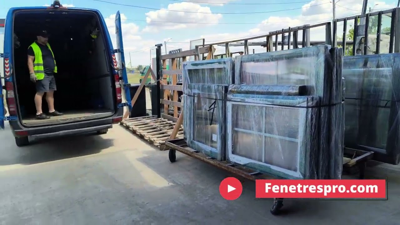 Préparation des fenêtres en pvc et alu pour la livraison