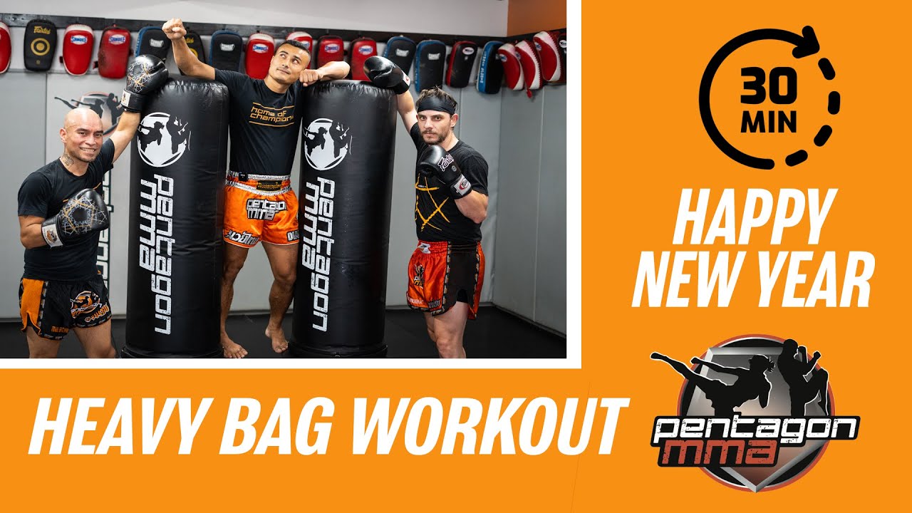 New Years Muay Thai Kickboxing Heavy Bag Workout Compilation