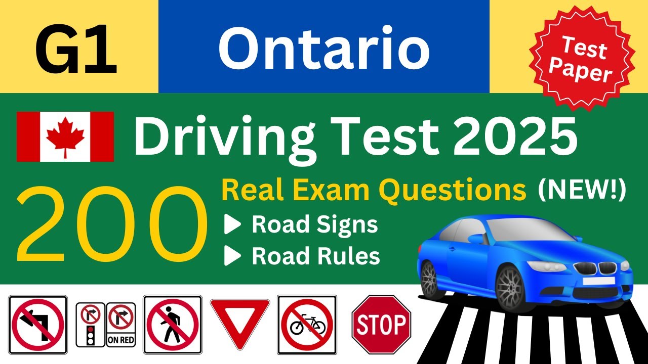 G1 Test Ontario 2025 | G1 Practice Test Ontario | G1 Driving Test | 200 Exam Questions 2025