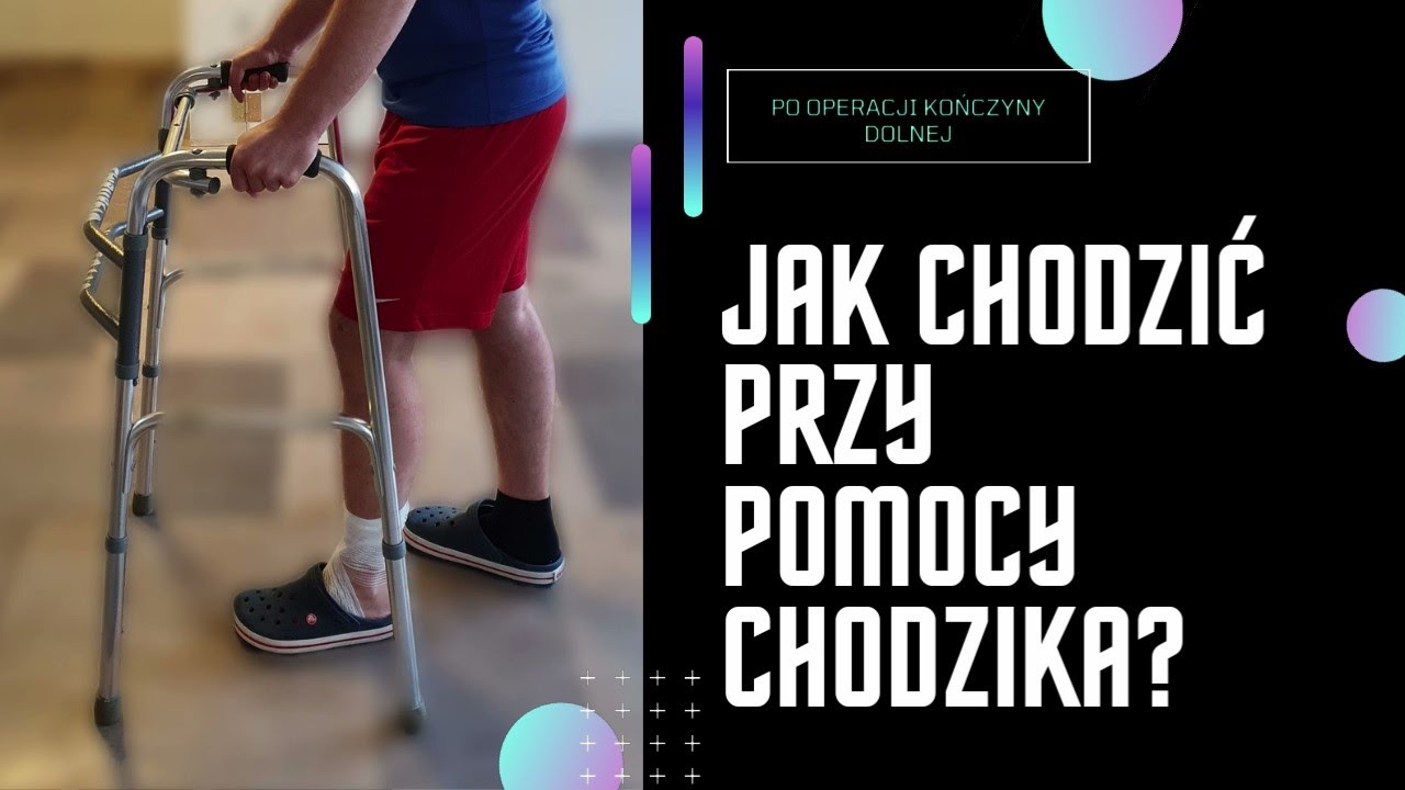 Nauka chodzenia o balkoniku BEZ OBCIĄŻENIA operowanej kończyny dolnej.