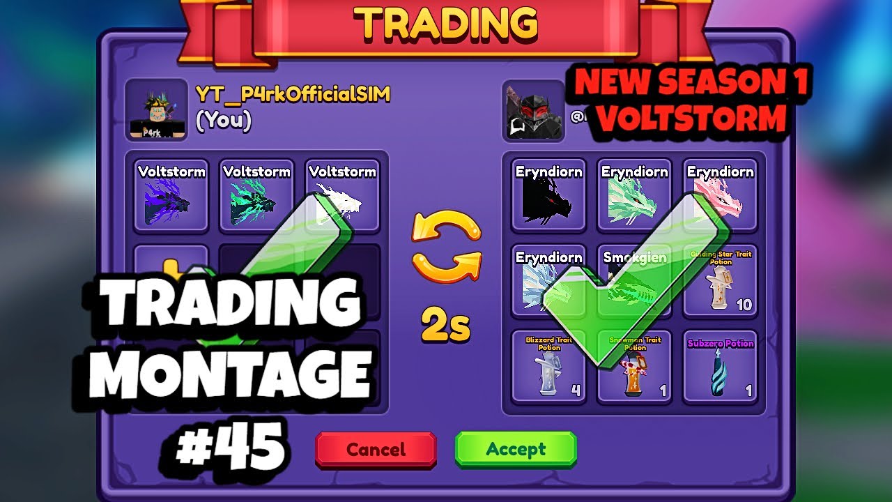 Trading Montage #45 | 💎 Voltstorm Method 9x Eryndiorn PROFIT 💎 In Dragon Adventure Roblox