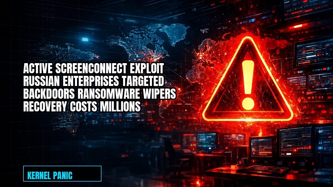 Russian Enterprises Hit by Backdoors, Ransomware and Wipers | ScreenConnect Exploited