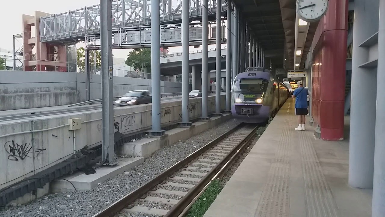 Suburban Railway (OSE): Train in Neratziotissa Station (FHD)