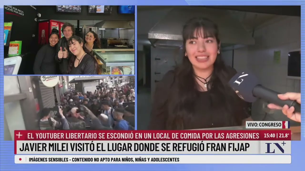 Javier Milei visitó el lugar donde se refugió Fran Fijap