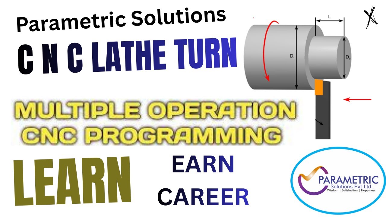 CNC Lathe Turn multiple operation Program #cnclathe #cnc #vmc #parametricsolution #engineering