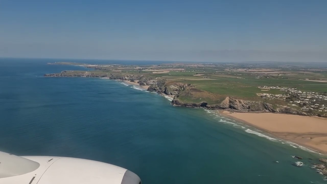 Landing on Newquay Airport,  Cornwall.
