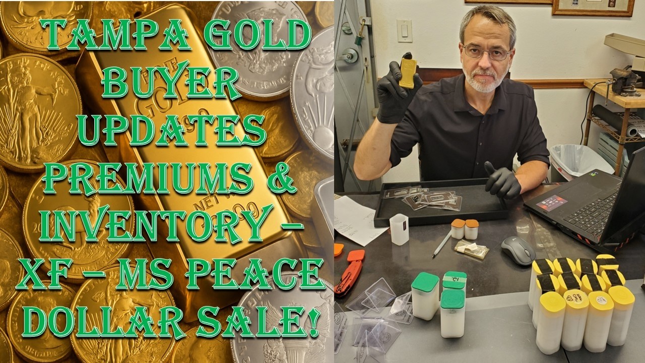 Tampa Gold Buyer Updates Premiums & Inventory - 2/9/26 - Sale on XF to MS Peace Silver Dollars!!