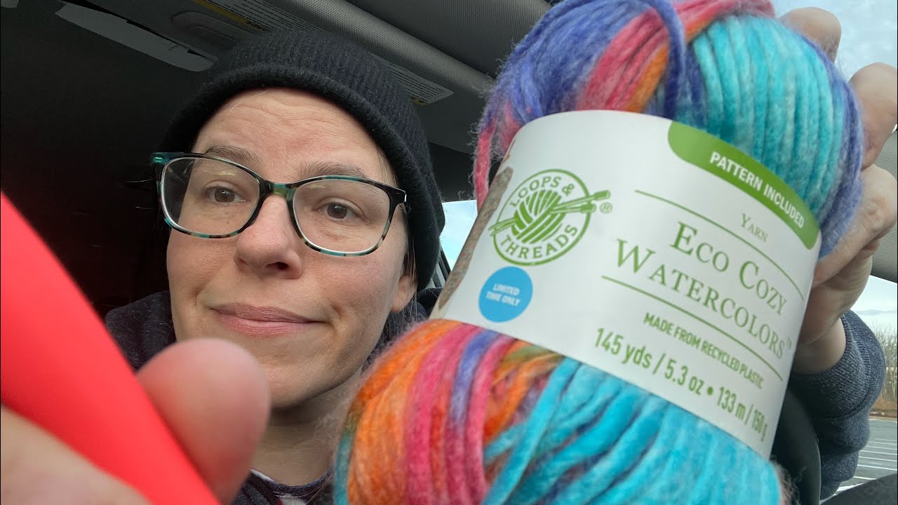 Yarn Review #NewYarn Loops and Threads Eco Cozy Watercolors #Ecoyarn #loopsandthreads