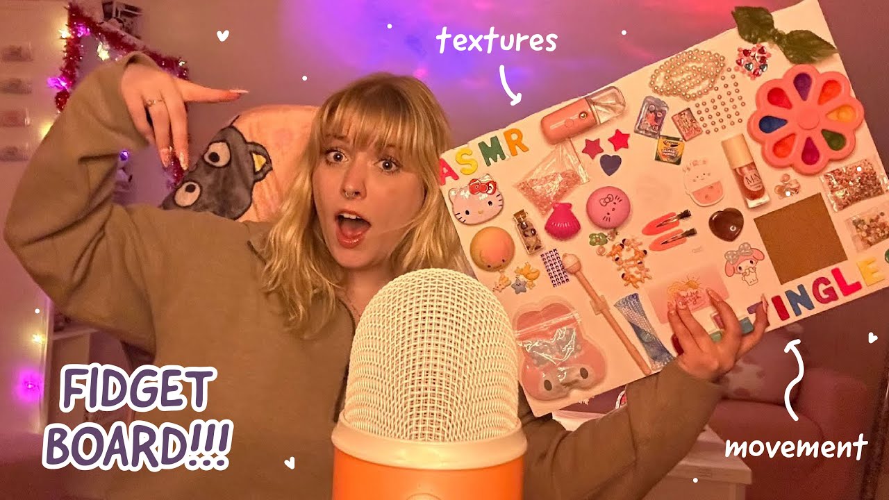 ASMR Fidget Board Sound Assortment! Many Textures, Tasks, Tapping, Scratching, + More! ✨🩷