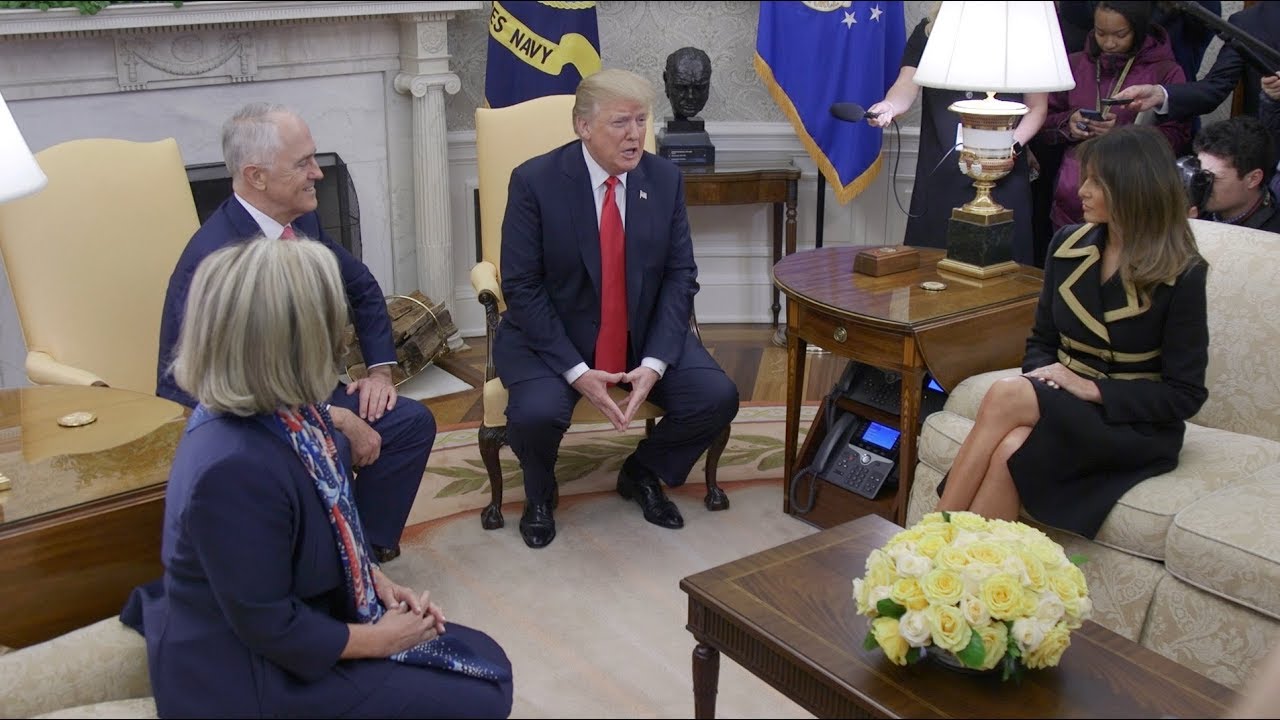President Trump and First Lady Melania Trump Welcome PM Turnbull and Mrs. Turnbull