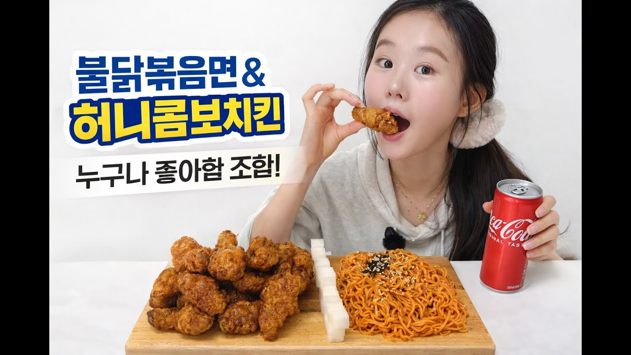 끝판왕조합!! 단짠 허니콤보에 매콤 불닭볶음면까지!! Honey Combo Chicken& Buldak Noodles Eatingshow!