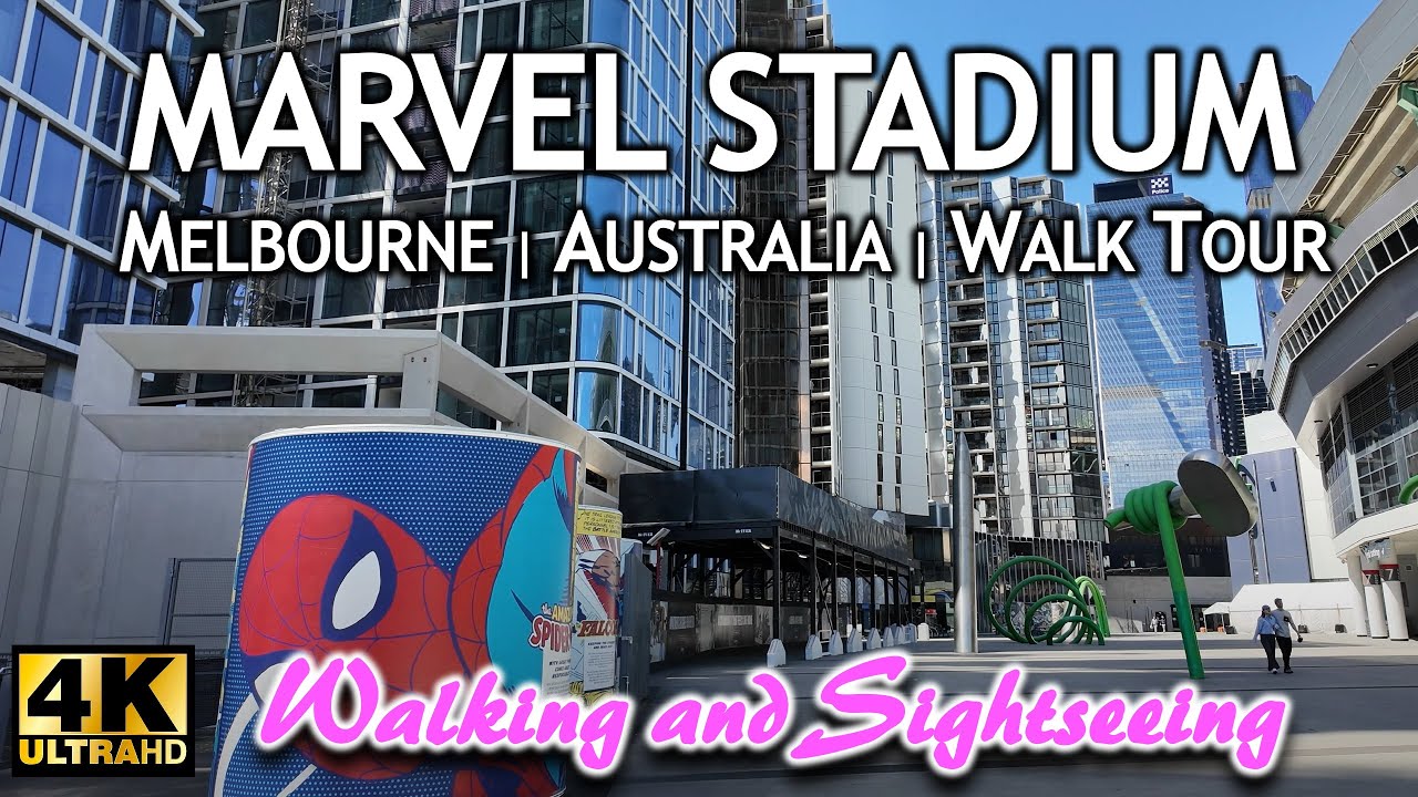 DOCKLANDS MARVEL STADIUM WALKING TOUR CITY OF MELBOURNE VICTORIA AUSTRALIA WATERFRONT AND CITY VIEWS