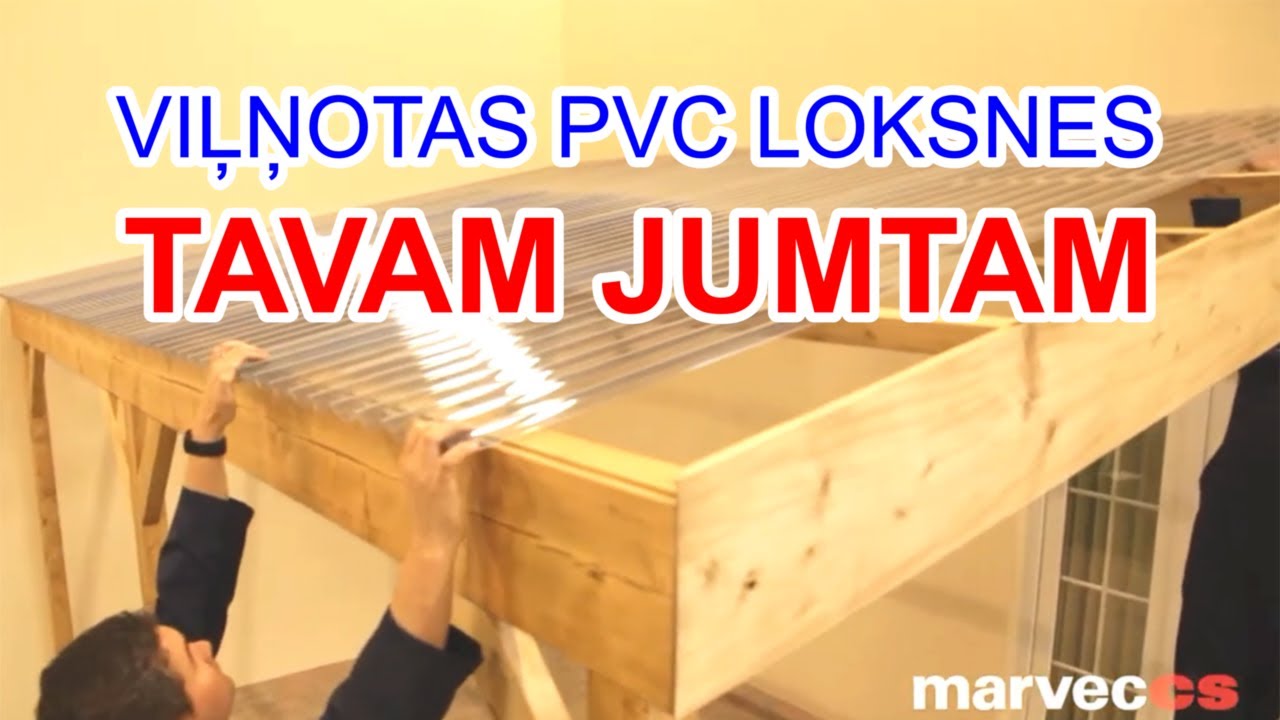 Viļņotas PVH jumta loksnes Marvec CS PVC - montāža (ar subtitriem)