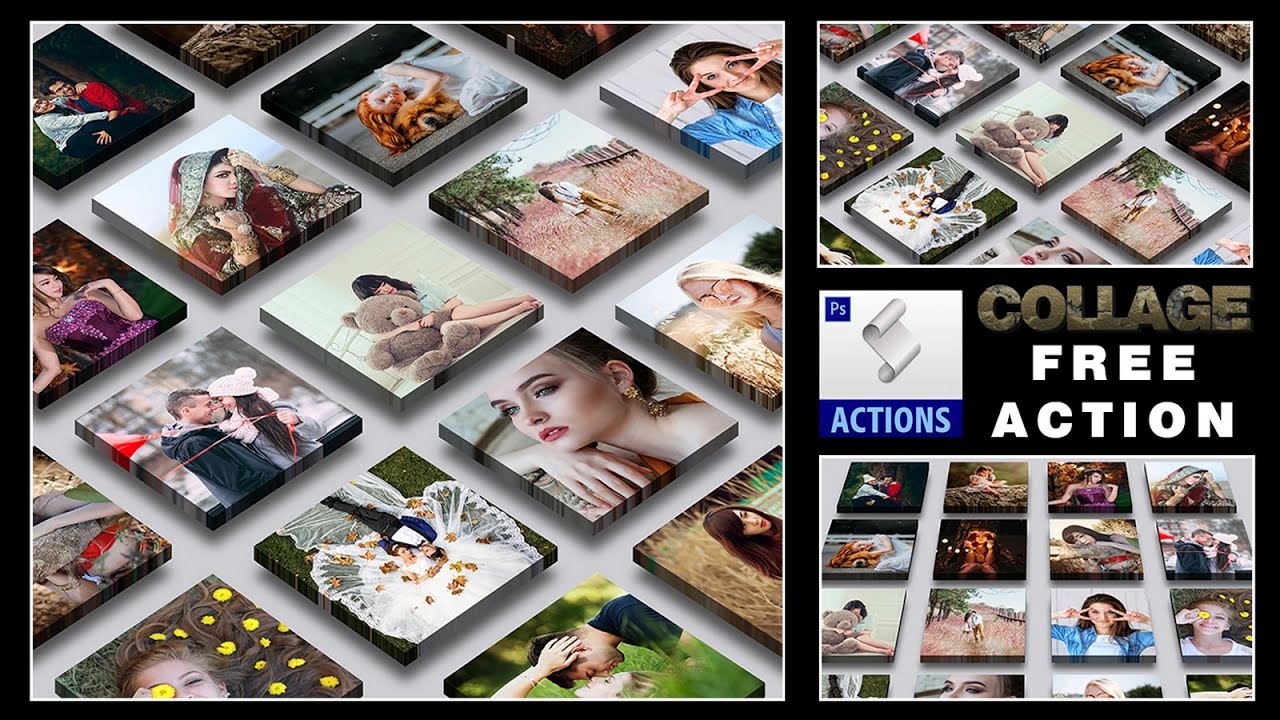 Collage Photoshop Action ll How to make Photo Collage in Photoshop