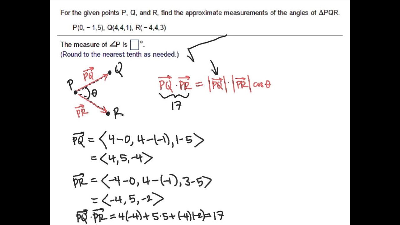 Example: Using Vectors to Find the Angles of a Triangle