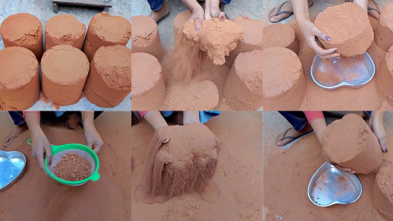 Asmr: Extra Soft Huge Bucket 🪣 Pure Red Dirt Floor Crumbling & Shifting & Dust 🌪️