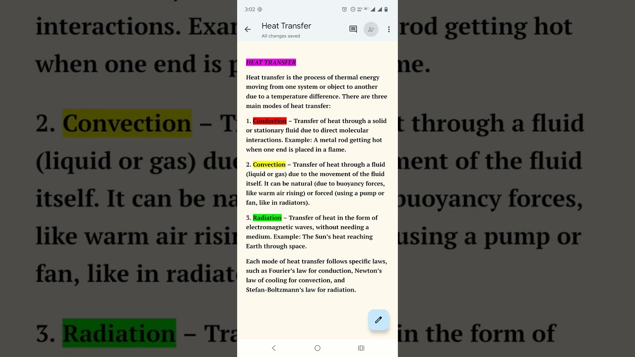 3 modes of heat transfer # conduction #convection#radiation