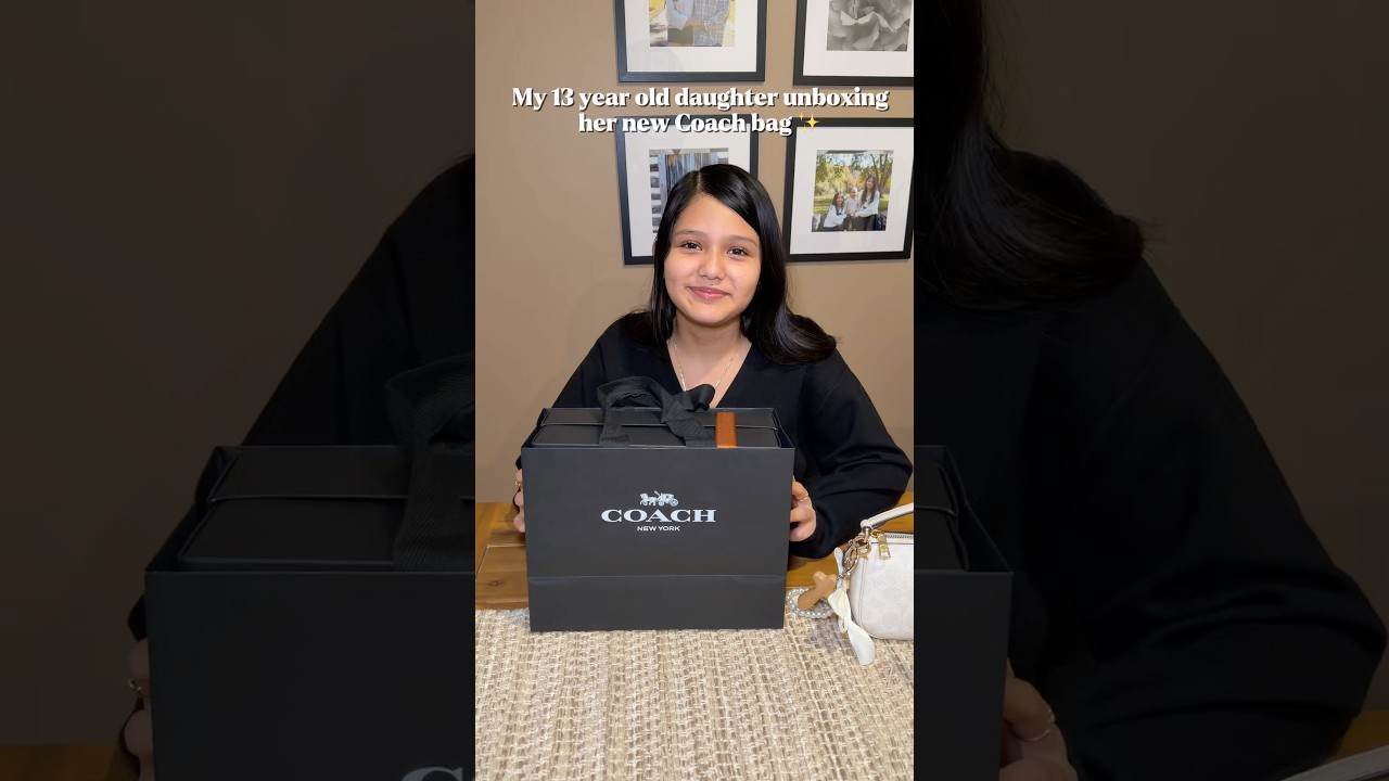 My 13 year old unboxing her new Coach Bag ✨ #daughter #unboxing #fyp