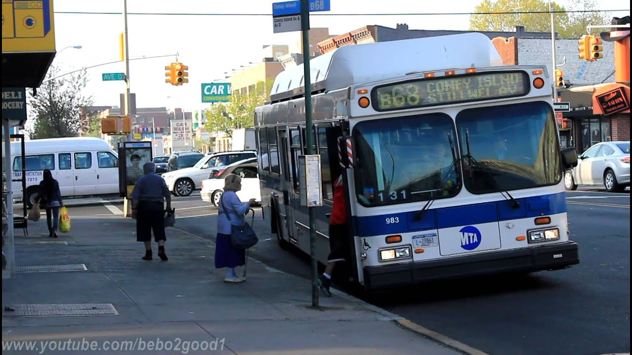NYCTA Bus: Two 1998-2000 and One 2011-2012 C40LF B68 at Avenue O & Coney Island Ave