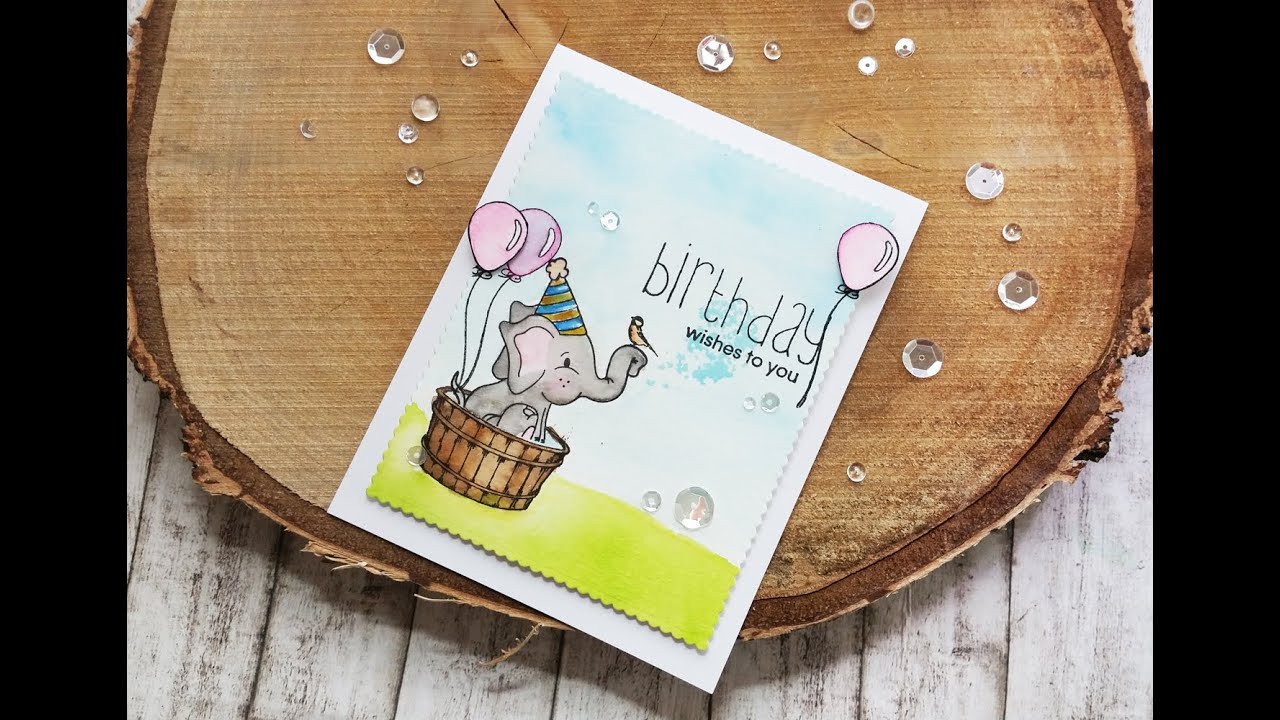 Birthday Card | Masking & Mixing Stamp Sets | Watercolor Mission Gold