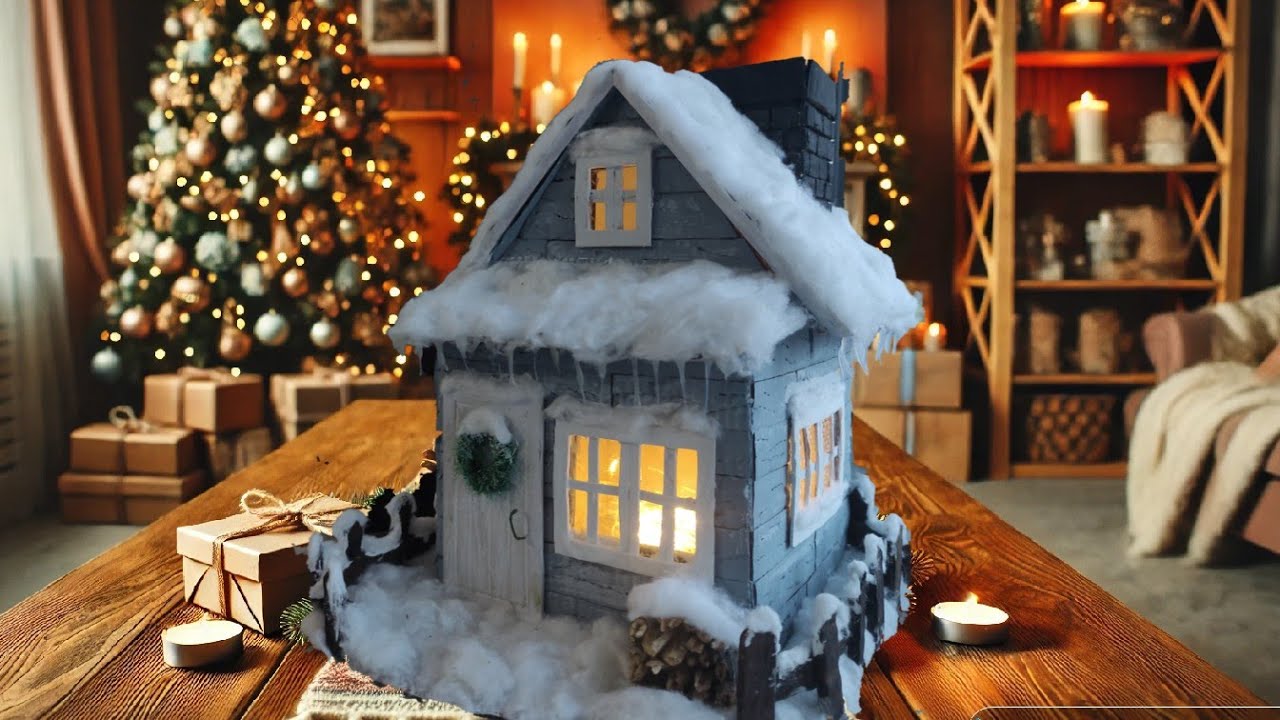 DIY Christmas House: How to Make a Stunning Cardboard Holiday Decoration!