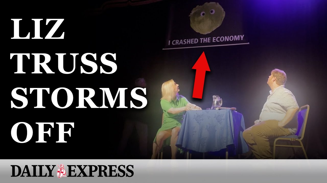 Liz Truss storms off stage over lettuce banner | ‘That’s not funny!’