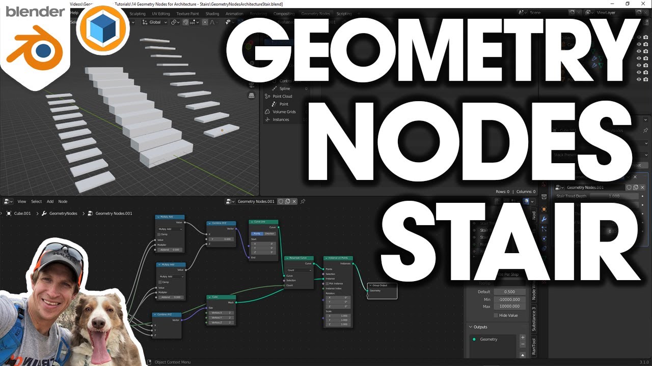 Geometry Nodes FOR ARCHITECTURAL MODELING - Creating a Stair!