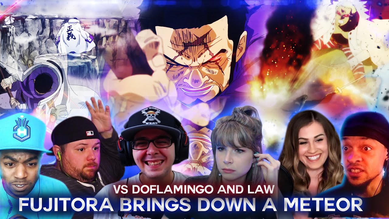 Fujitora Brings Down A Meteor ! Fujitora and Doflamingo Vs Law ! Reaction Mashup