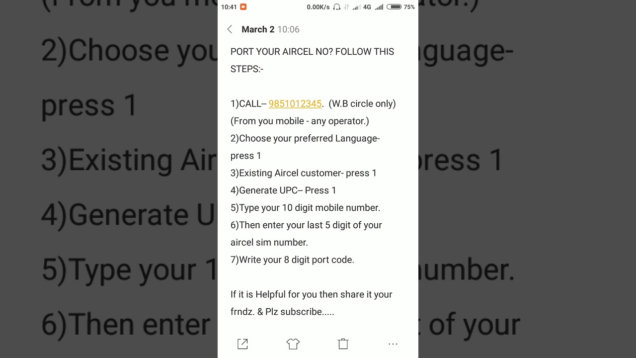 How to get Aircel MNP Port Code Without Network