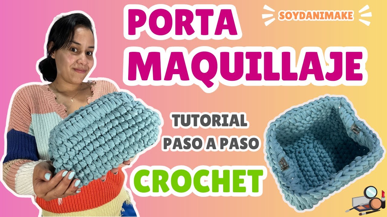 Porta Maquillaje (Cosmetiquera) a Crochet 🧶 | Tutorial fácil paso a paso para emprender