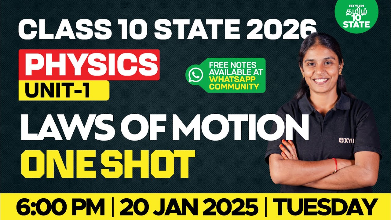 🔴One Shot🔥Class10 Science | Unit 1 - Laws of Motion (Physics) | Nivetha Ma’am | Xylem State 10 Tamil