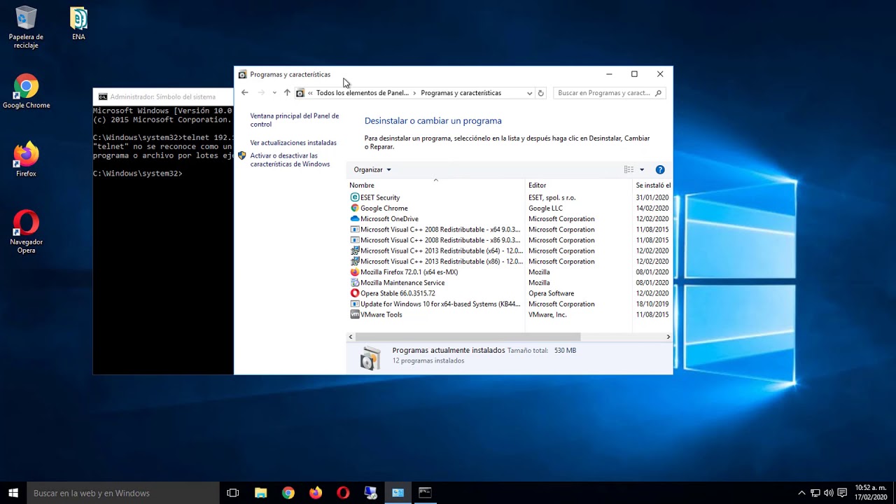 Como Probar puertos de comunicación TCP remotamente habilitando Cliente Telnet en WindowsWorkstation