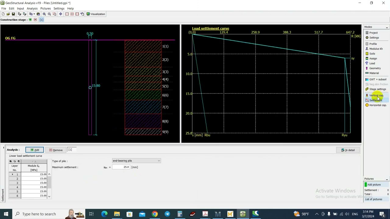 how to design driving pile by GO5