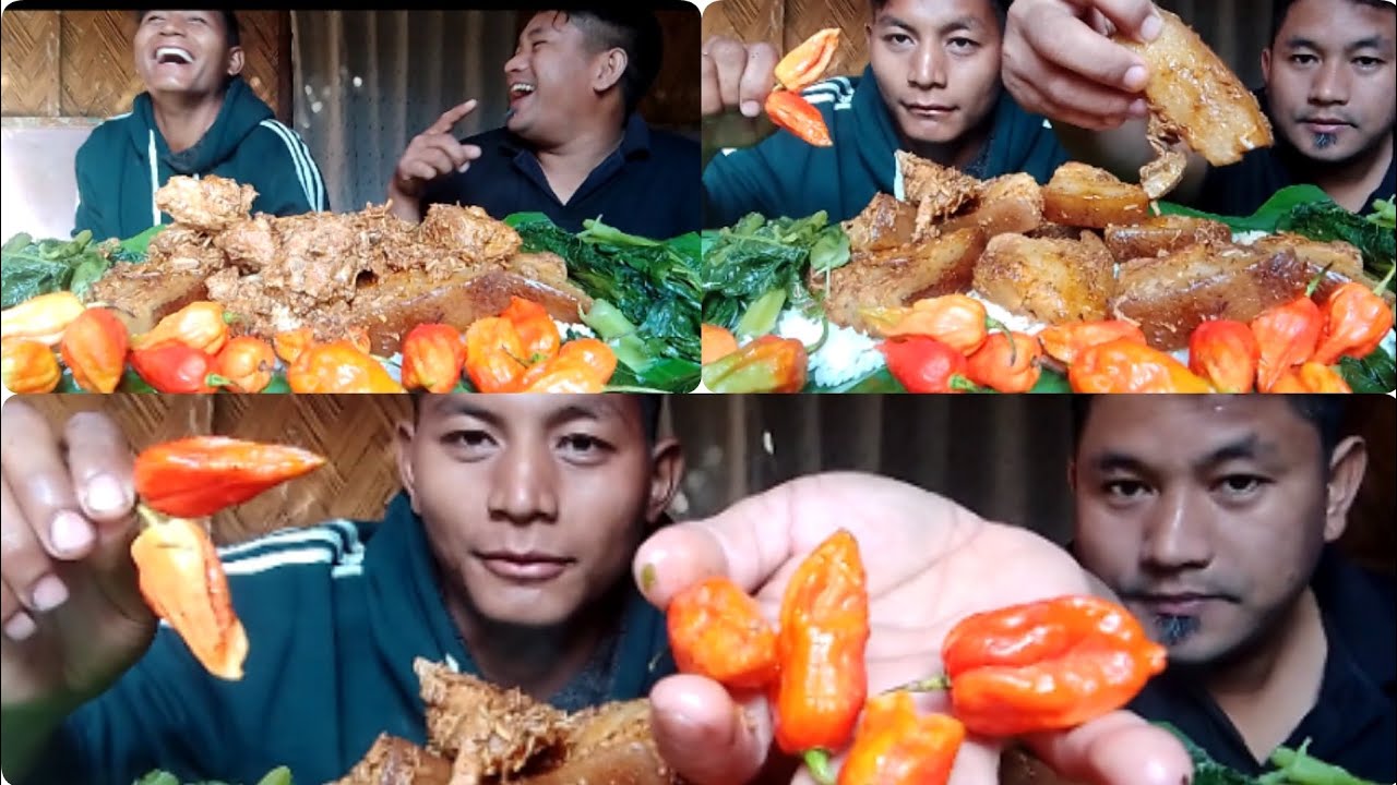 Finally meet one of the famous mukbang youtuber. @moakhahkonyk . pork belly and king chilli mukbang 