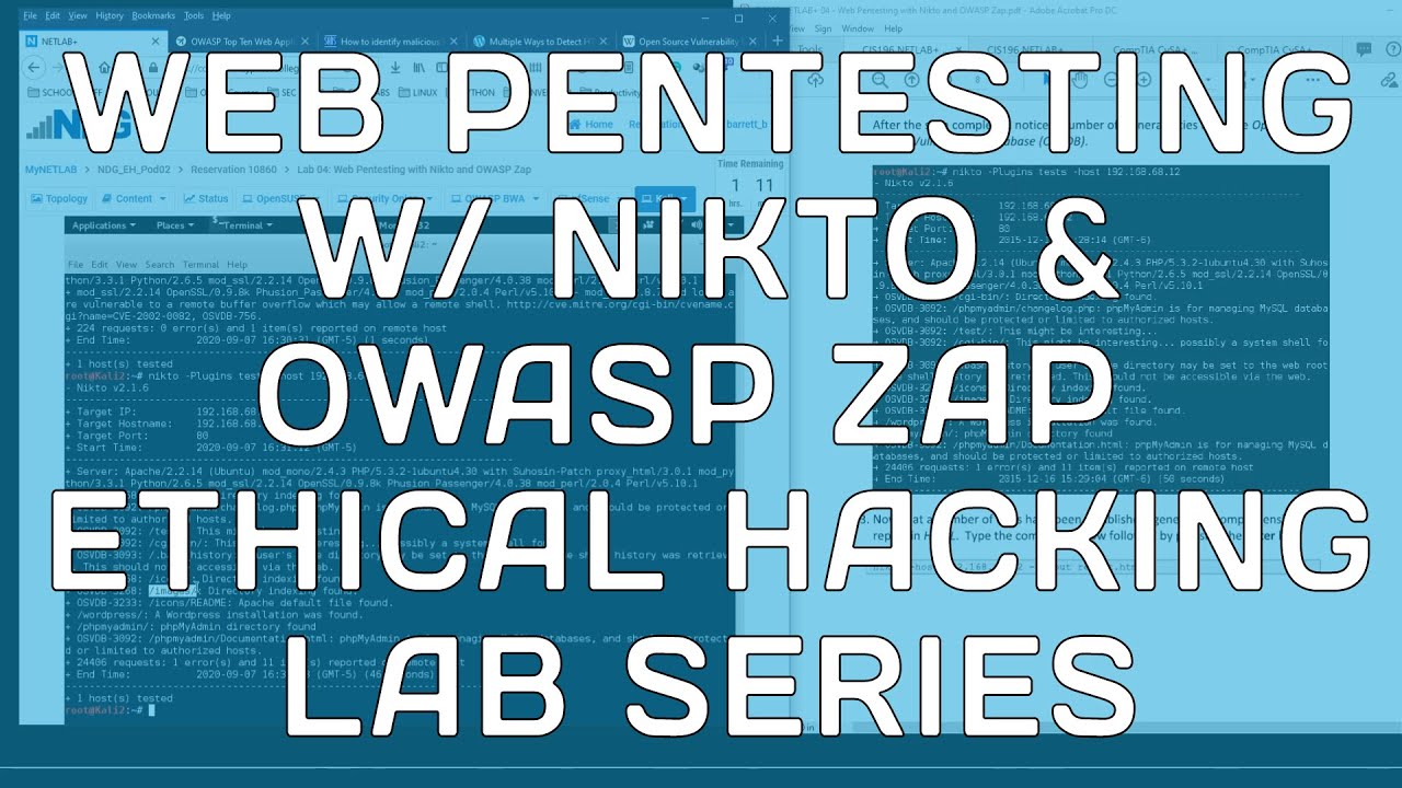 Ethical Hacking NETLAB+ 04: Web Pentesting w/ Nikto & OWASP Zap