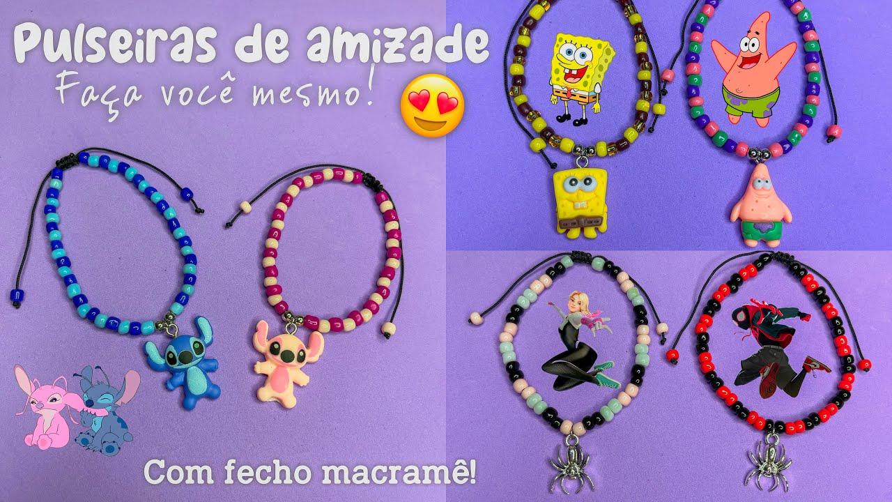 Como Fazer Pulseiras de Miçangas da Amizade | com fecho macramê 😻