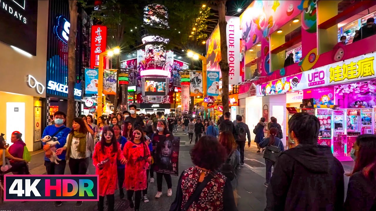 Halloween Ximending Taipei Walking Tour 2020 西門町萬聖節遊行｜4K HDR ｜α7SIII α7S3｜ Taiwan Walk