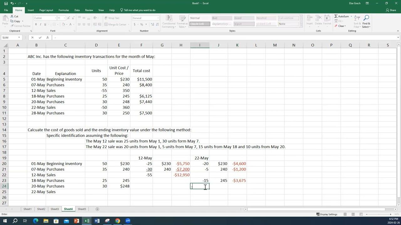 Inventory Costing Method, Specific Identification