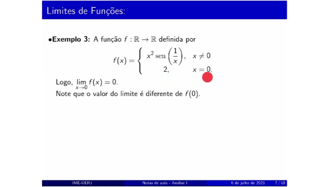 Aula 24 - Limite de Funções (Parte 2)
