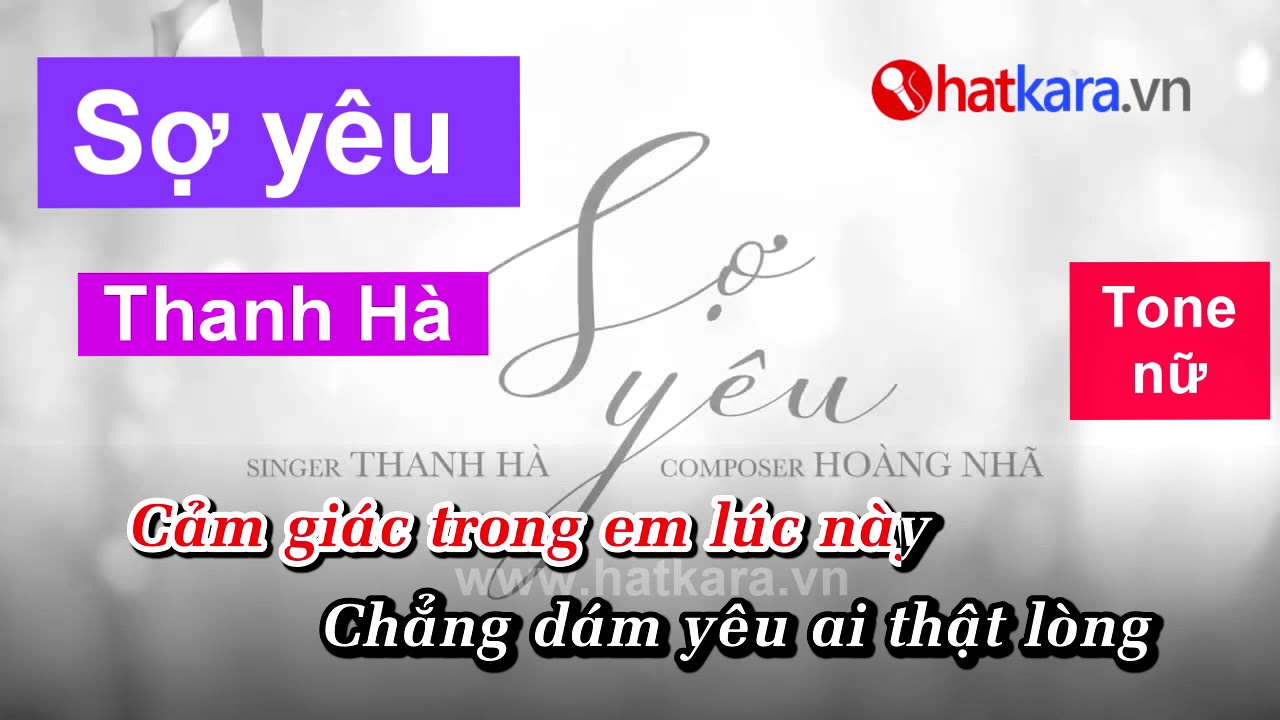 Karaoke Sợ yêu - Thanh Hà | Beat gốc Tone nữ