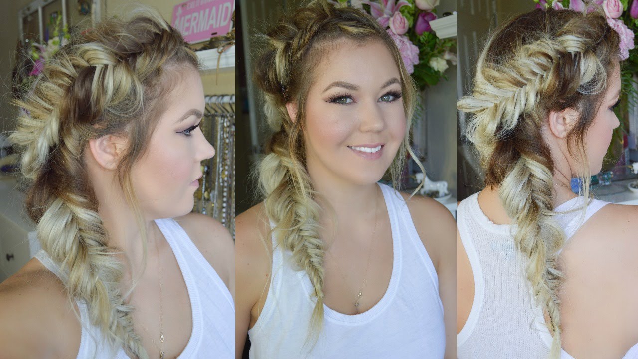 Double Fishtail Side Braided Hairstyle