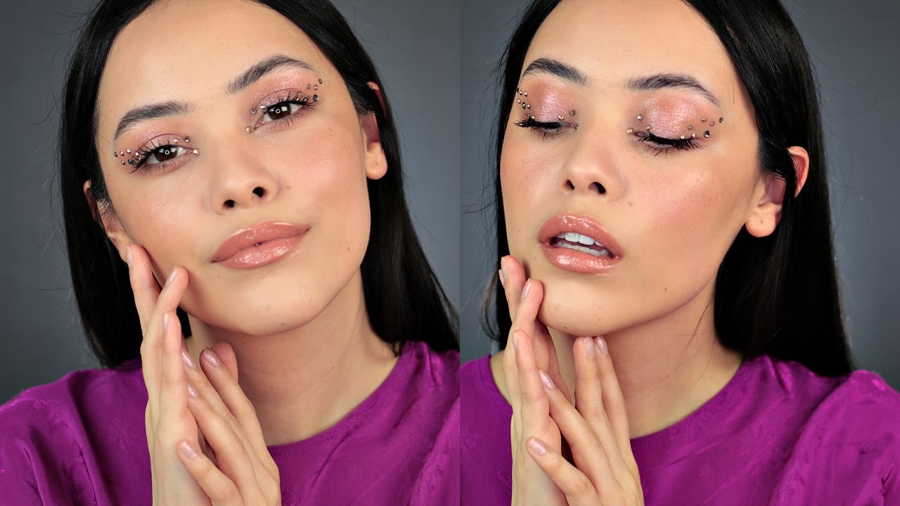 SOFT GLAM: Maquillaje neutral con pedrería | Lilia Cortés