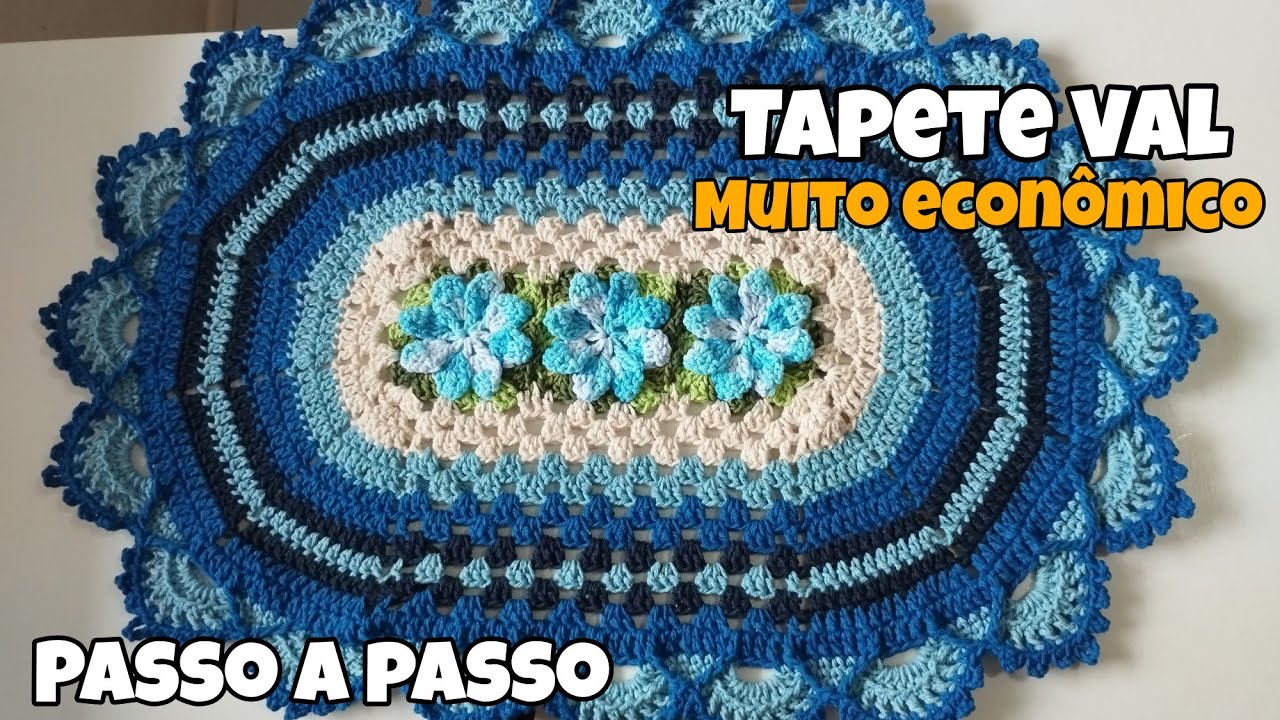 PASSO A PASSO - TAPETE VAL MUITO ECONÔMICO EM CROCHÊ #crochet #PASSOAPASSO #croche