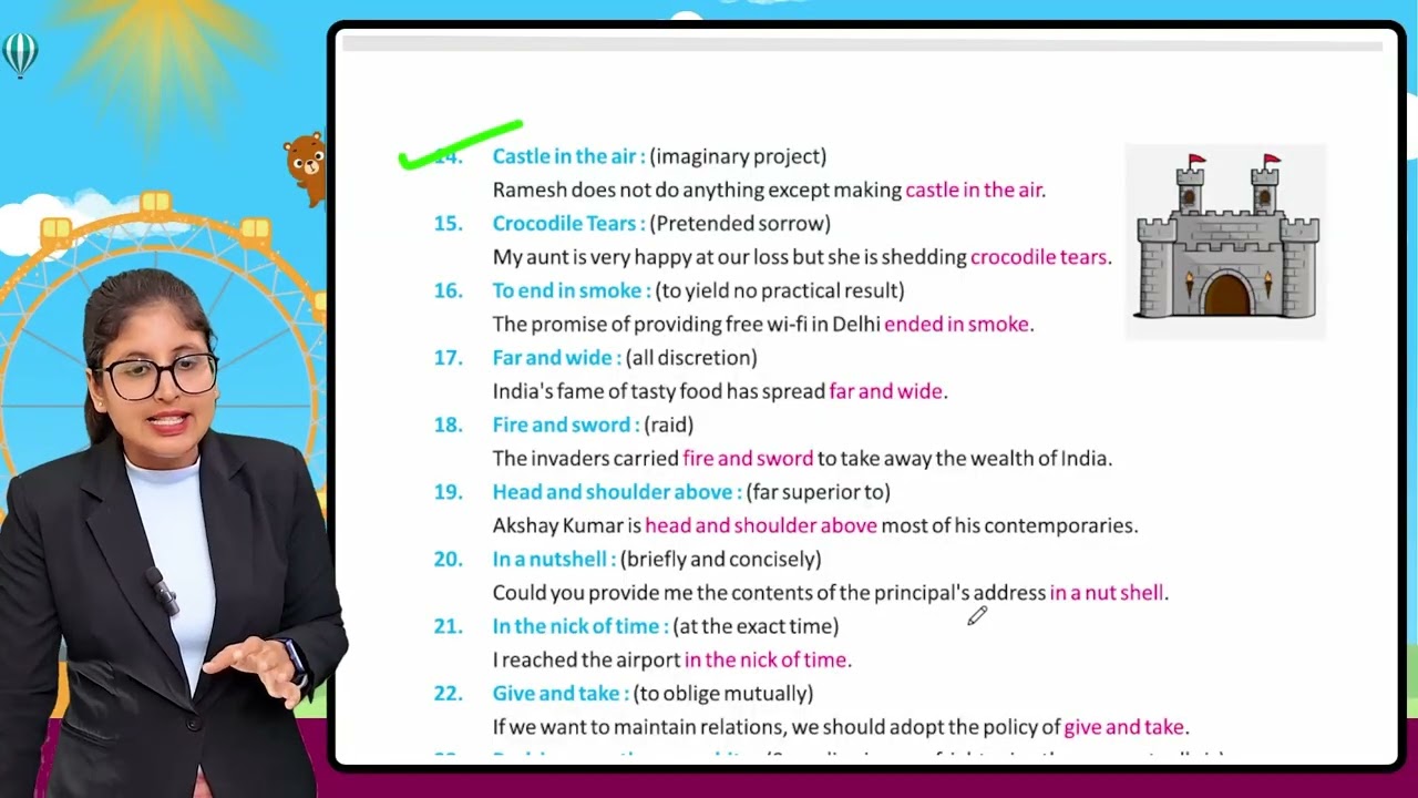 Aayansh English Class 8 Chapter 18 Idiomatic Expressions