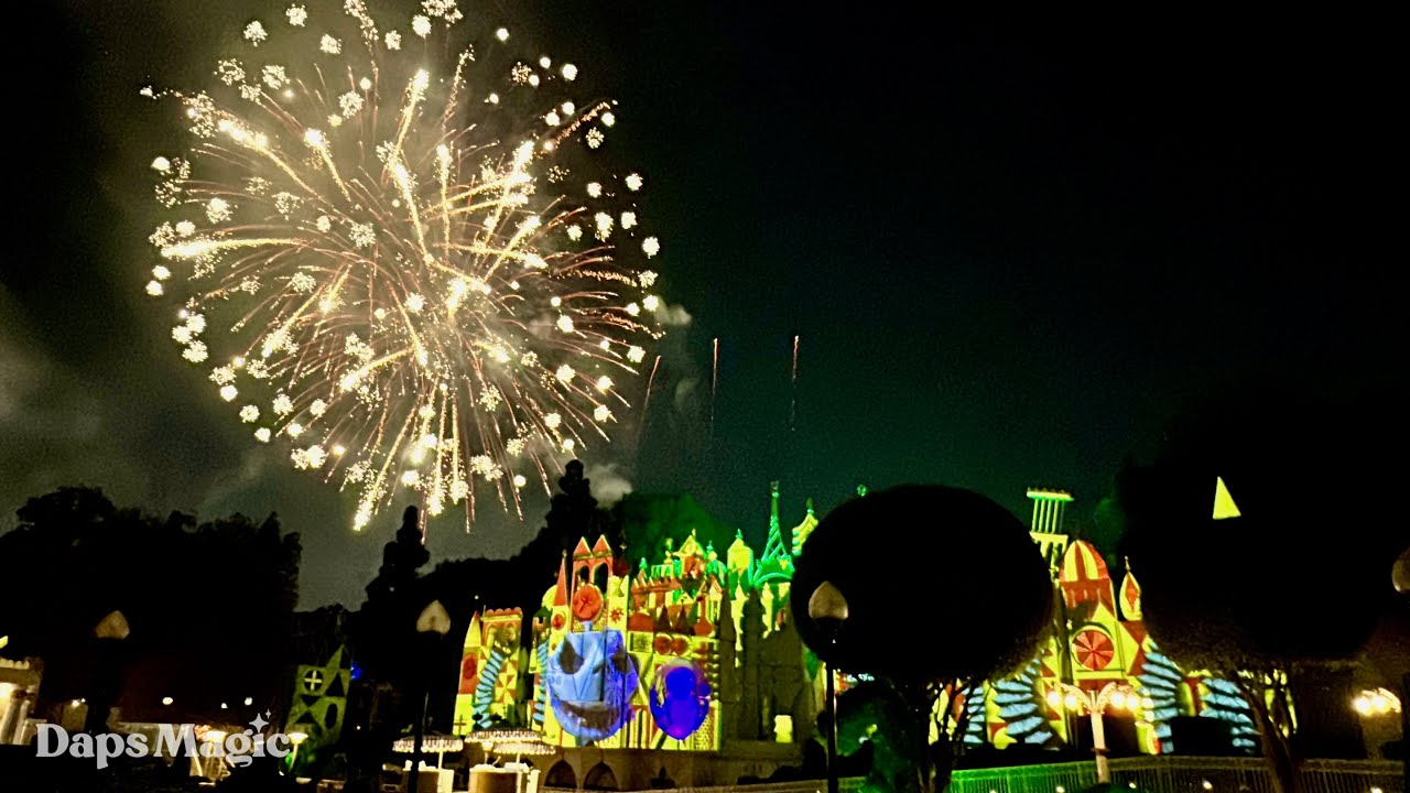 Halloween Screams Fireworks from “it’s a small world” | Disneyland 2023 4K