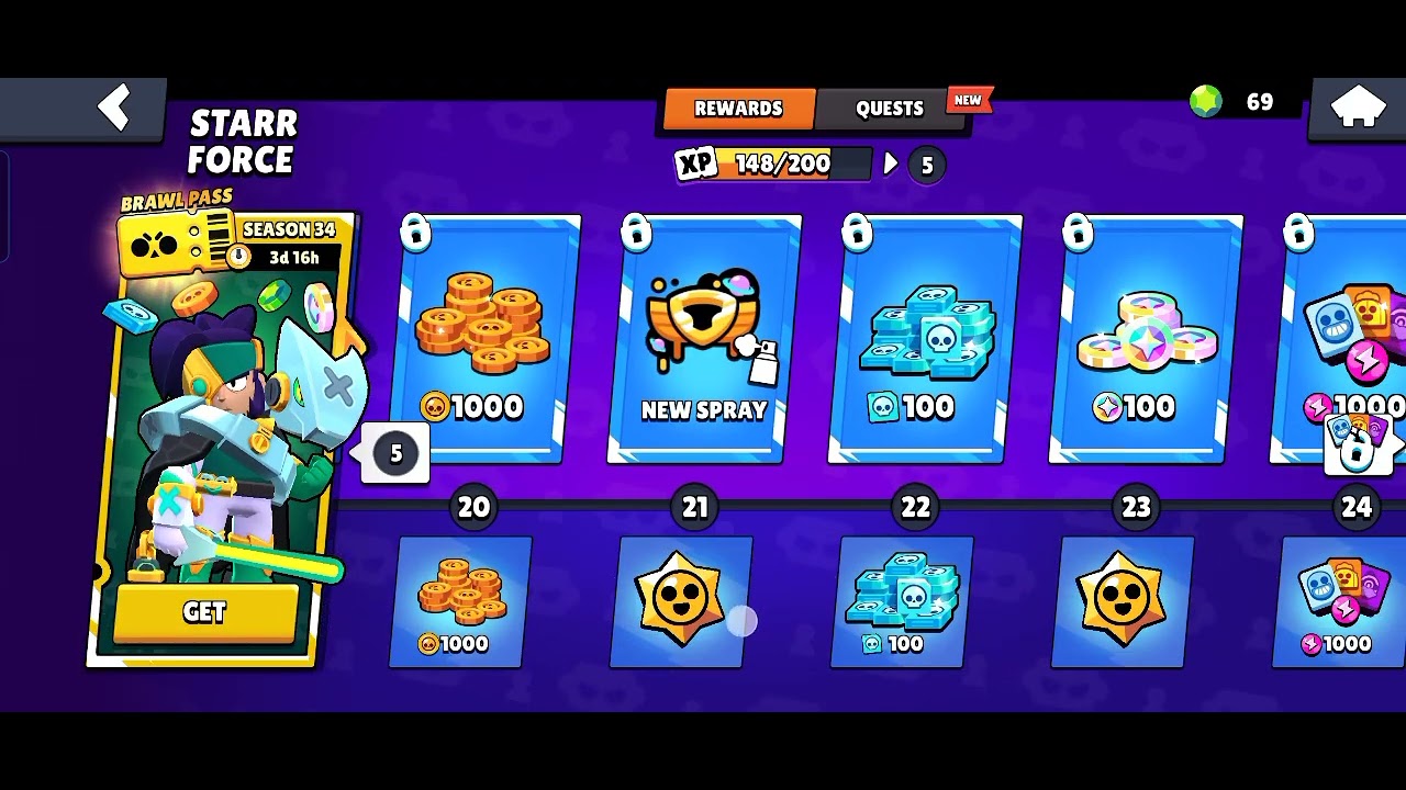 BRAWL PASS(from level 1 to 50)