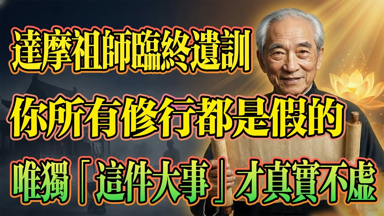 南懷瑾：達摩祖師臨終遺訓，所有修行都是假的！唯獨「這件大事」才真實不虛。#南懷瑾 #達摩祖師 #禪宗開悟 #佛法智慧 #修行心法 #佛教 #佛學知識 #禪悟人生 #南無阿彌陀佛 #養生