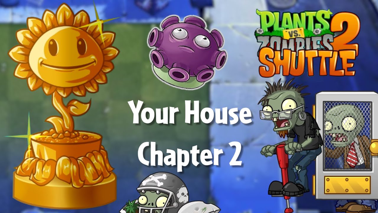 'Your House' Night levels - Gloom Shroom, Pogo & Screen Door Zombies - Chapter 2 | PvZ 2 Shuttle