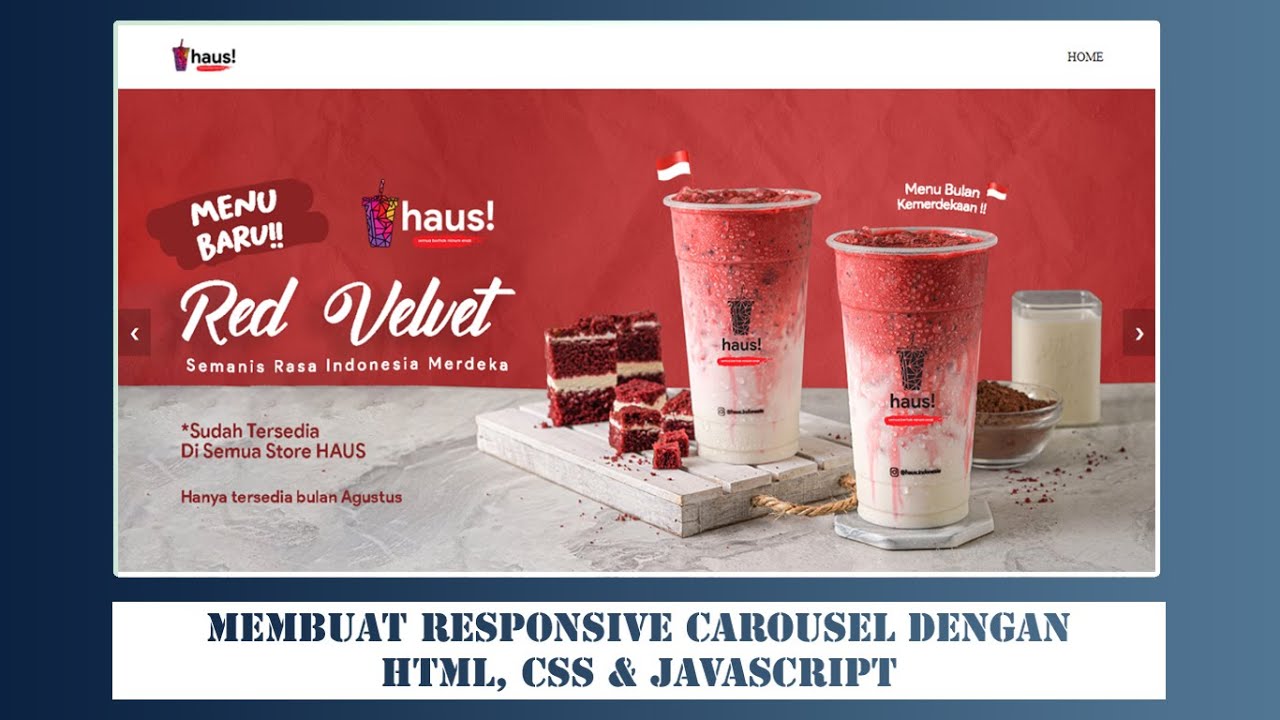 Membuat Responsive Carousel / Image Slider dengan HTML, CSS dan JavaScript dari Awal