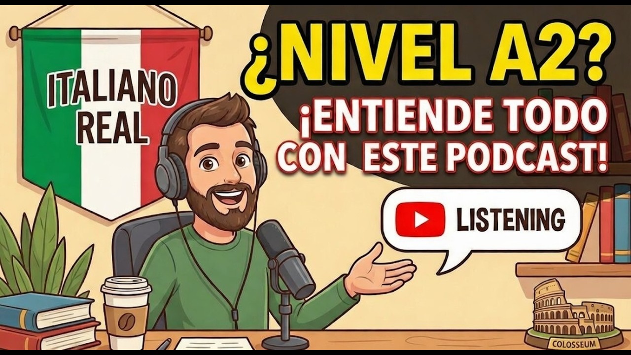 ¿Nivel A2? ¡Entiende TODO con este Podcast!(Listening Italiano Real) | Episodio 7, learn italian